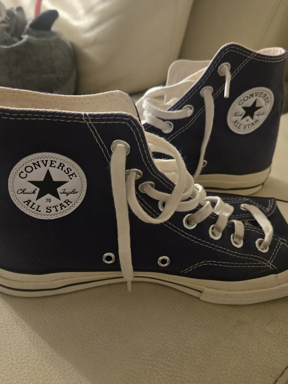 Converse Navy and White High-Top Sneakers